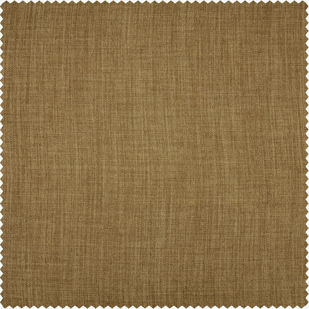 Faux Linen Darkening Curtain Single Panel, Butterscotch, 50"x108"