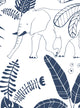Safari Jungle Illustration Peel and Stick Vinyl Wallpaper, Blue, 24"x108"