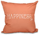16"x16" Coastal Happiness, Word Print Pillow, Coral