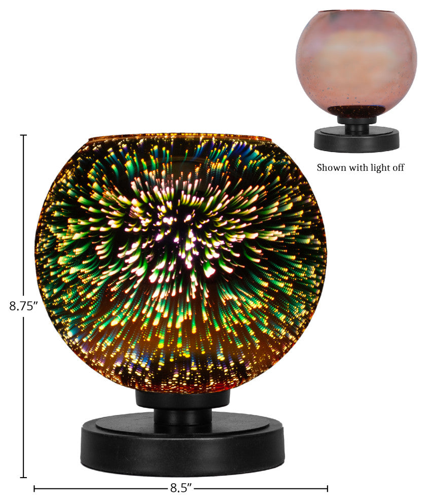Luna 1-Light Table Lamp, Matte Black/Copper Fire