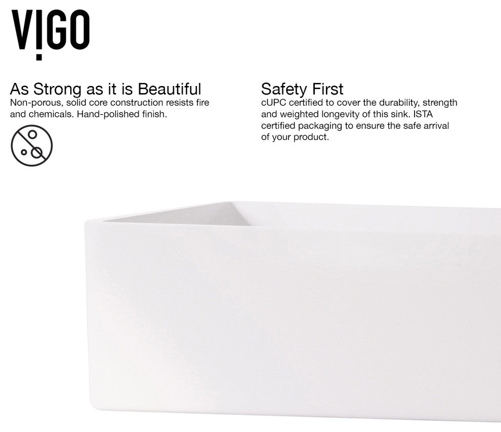 Magnolia 21"L x 14"W MatteStone Vessel Sink and Olus Wall Mount Faucet Set