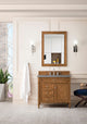 Brittany 36" Saddle Brown Vanity, Gray Expo Quartz Top