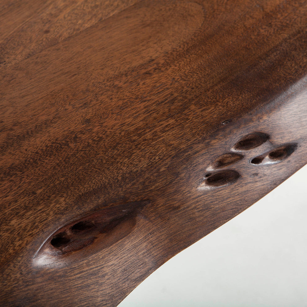 Nottingham 68-Inch Acacia Wood Live Edge Console Table in Walnut Finish