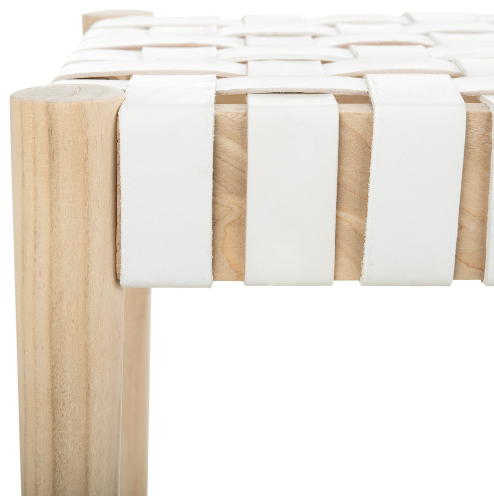 Safavieh Amalia Leather Weave Bench