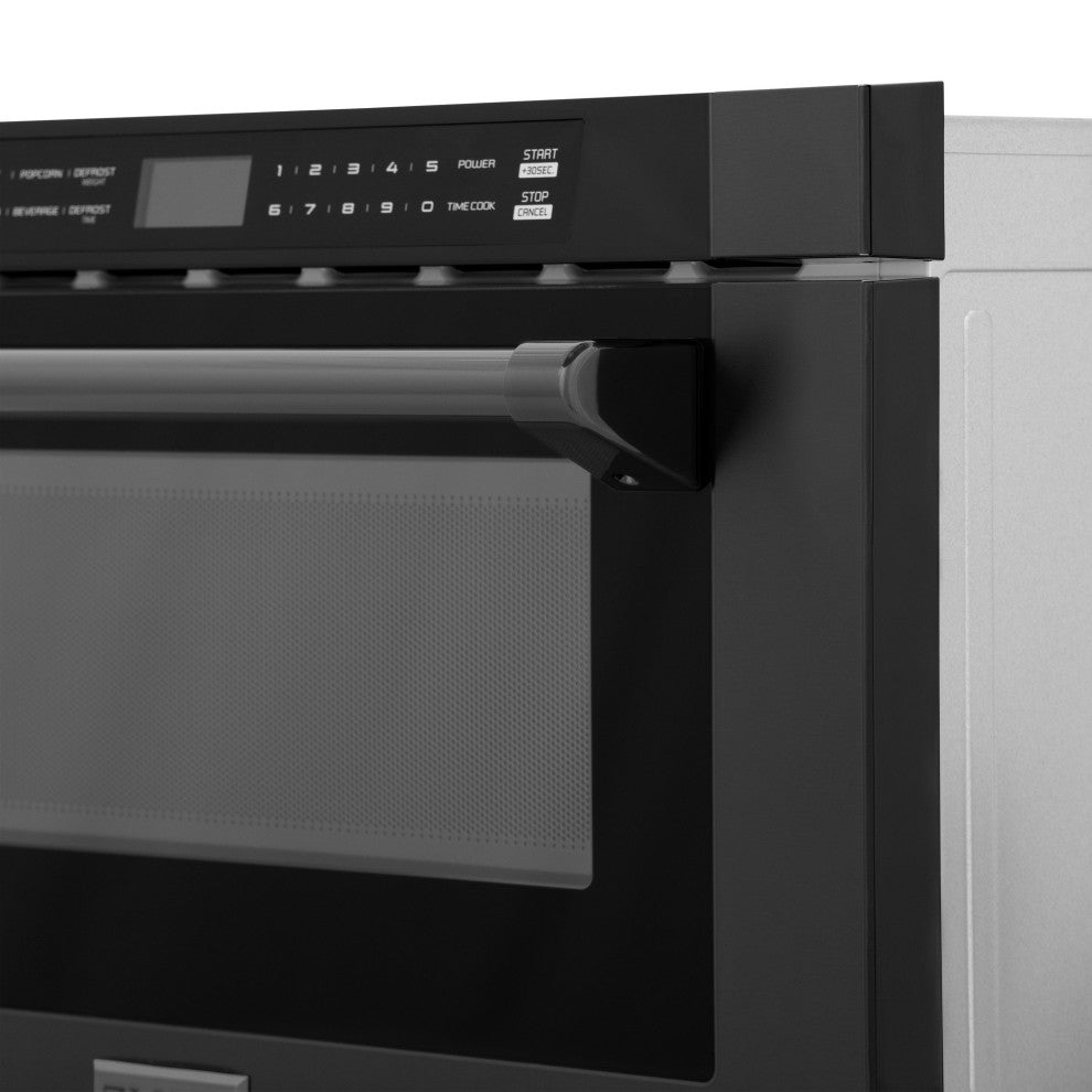 24" Built-in Microwave Drawer, Black Stainless Steel