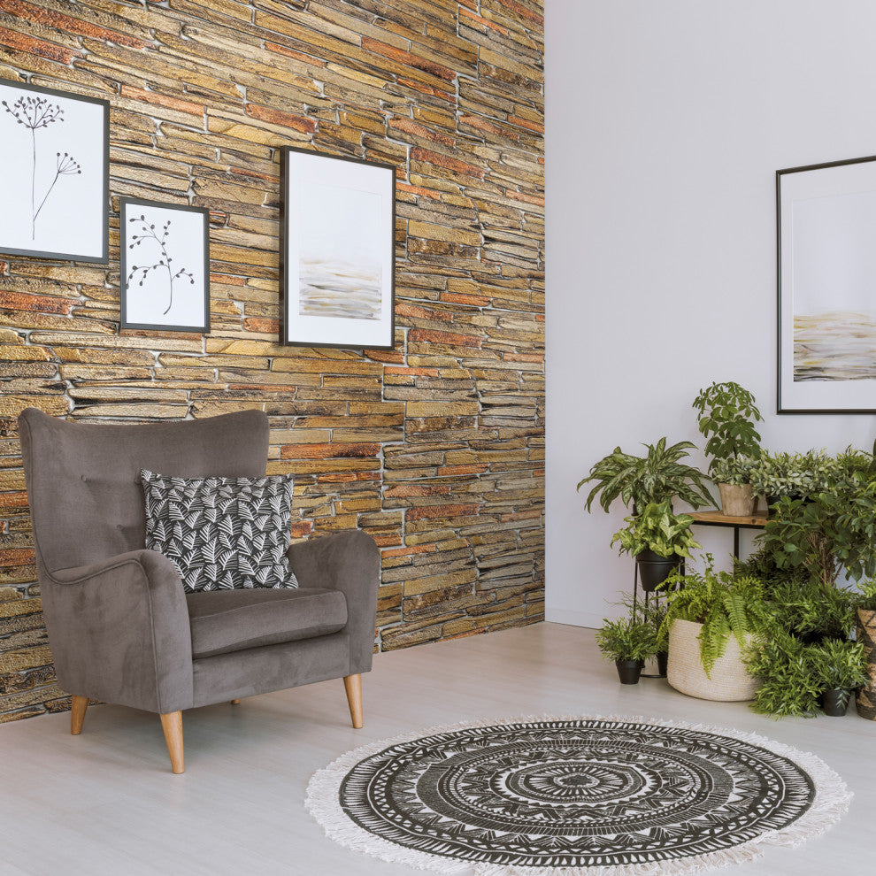 Copper Stone 3D Wall Panels, Set of 10, Covers 53 Sq Ft