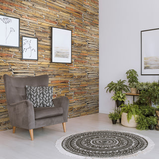 Copper Stone 3D Wall Panels, Set of 10, Covers 53 Sq Ft