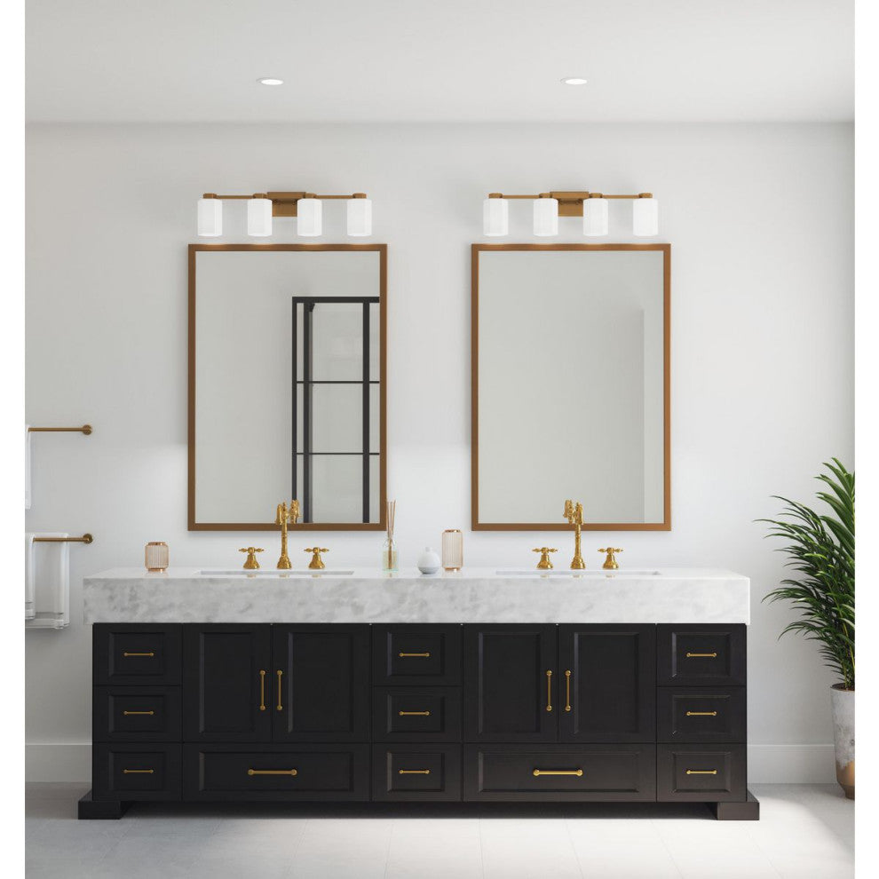 Estrada Collection 4-Light Contemporary Bath and Vanity Light, Brushed Gold