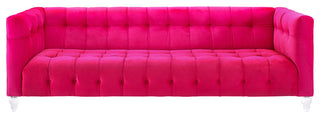 Bea Hot Pink Velvet Sofa