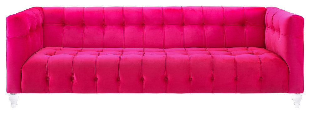 Bea Hot Pink Velvet Sofa