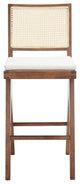 Safavieh Couture Colette Rattan Barstool, Walnut/Natural