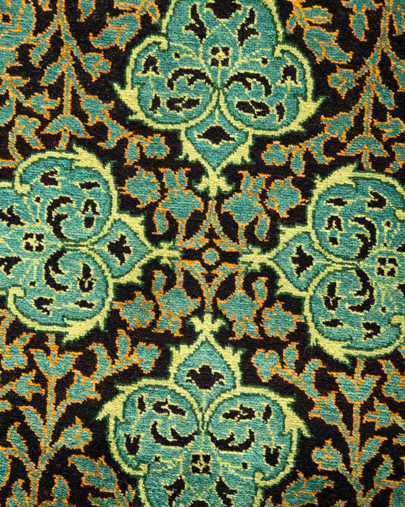 Mogul, One-of-a-Kind Hand-Knotted Area Rug Black, 2'6"x7'9"
