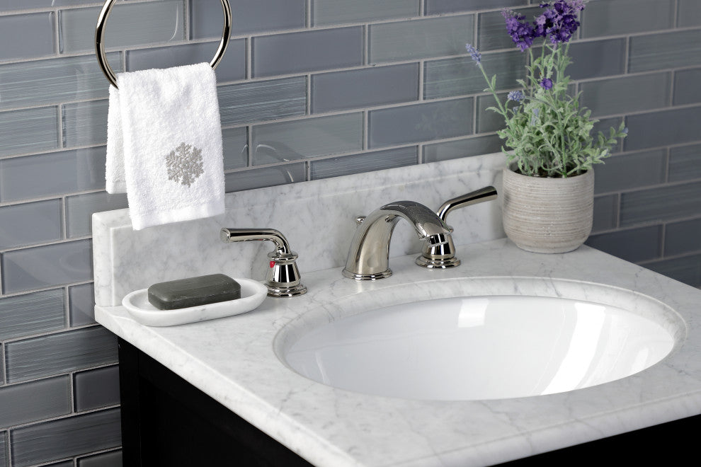 Kingston Brass KB966RXLPN Widespread Bathroom Faucet, Pop-Up Drain