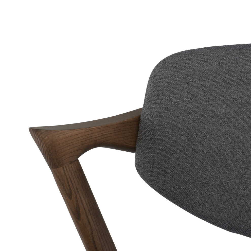 Kalli Dining Chair in Grey Upholstery and Walnut