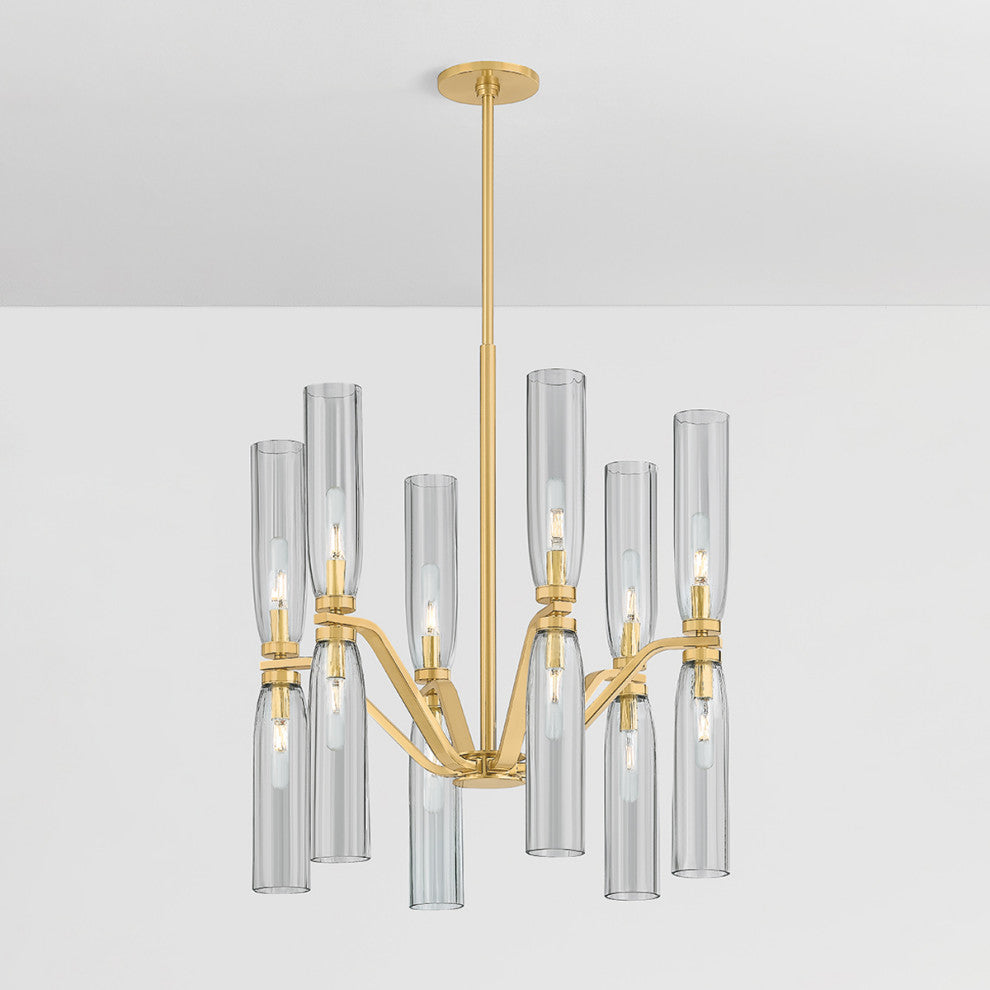 Hudson Valley Lighting Harpswell Chandelier, Aged Brass