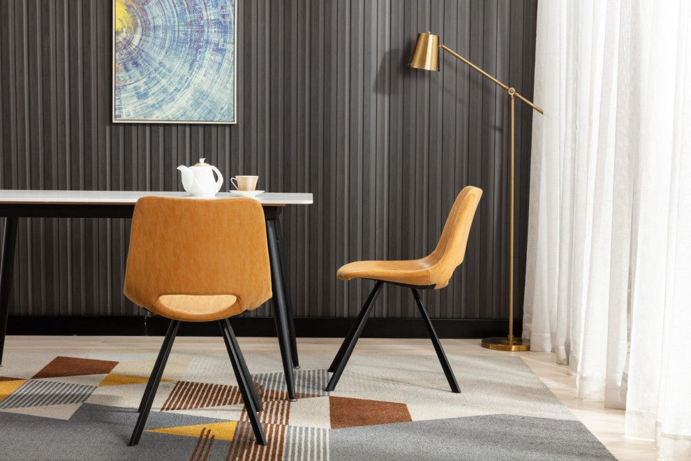 Home Beyond Synthetic Leather Dining Chairs, Set of 2, Tan