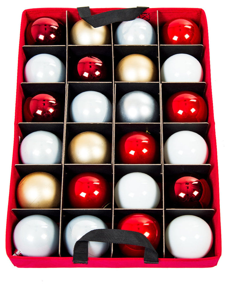 48" 3" Christmas Ornament Storage Box With Dividers