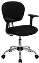 Flash Furniture Mid-Back Black Mesh Task Chair With Arms and Chrome