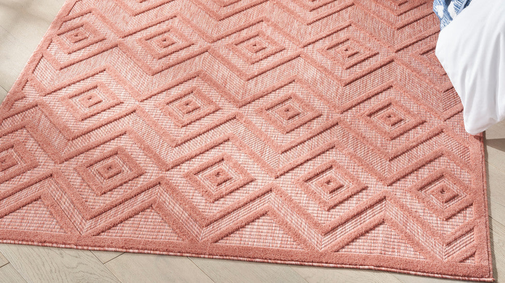 Nourison Versatile 6' x 9' Coral/Orange Modern Area Rug