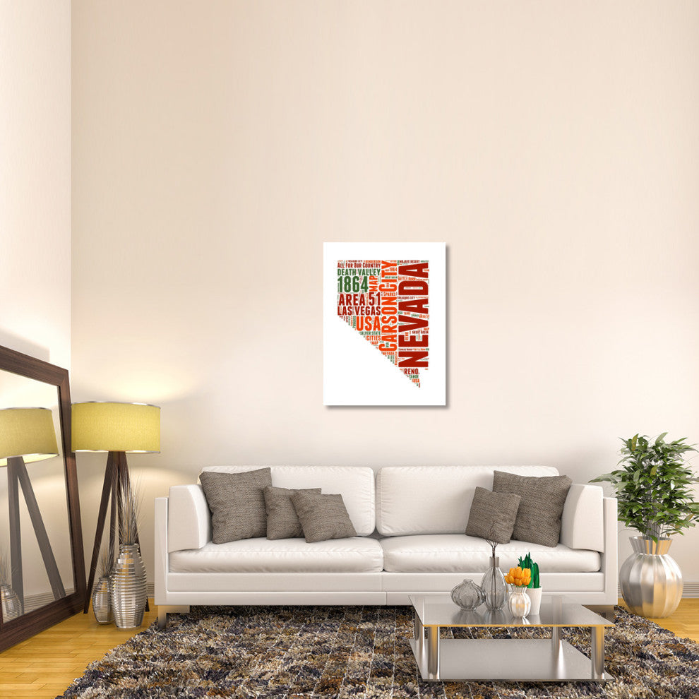 "Nevada Word Cloud Map" Fine Art Print