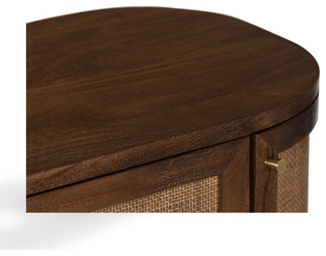Canggu Cane Solid Wood Media Stand