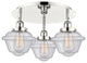 Oxford-3 Light 18" Flush Mount-Polished Nickel, Seedy Glass Shade