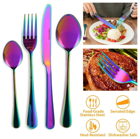 4-Piece Flatware Set Silverware Cutlery Kitchen Utensil Set