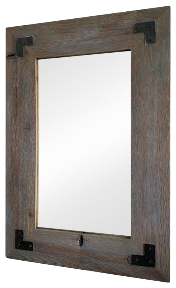 Sweetwater Mirror With Metal Brackets, 26"x30"