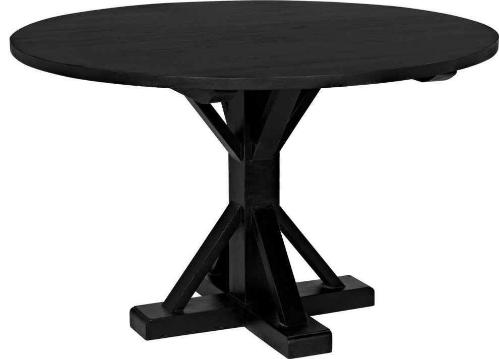 Elegant Mahogany Criss-Cross Round Table