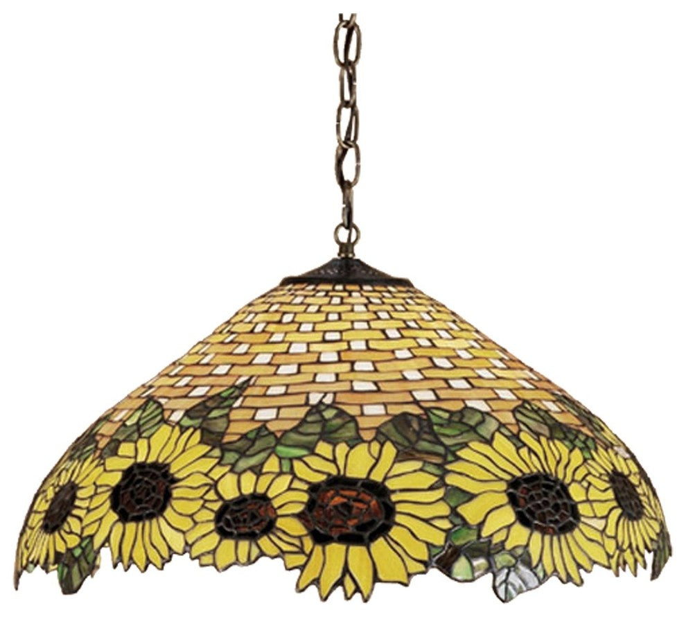 22W Wicker Sunflower Pendant
