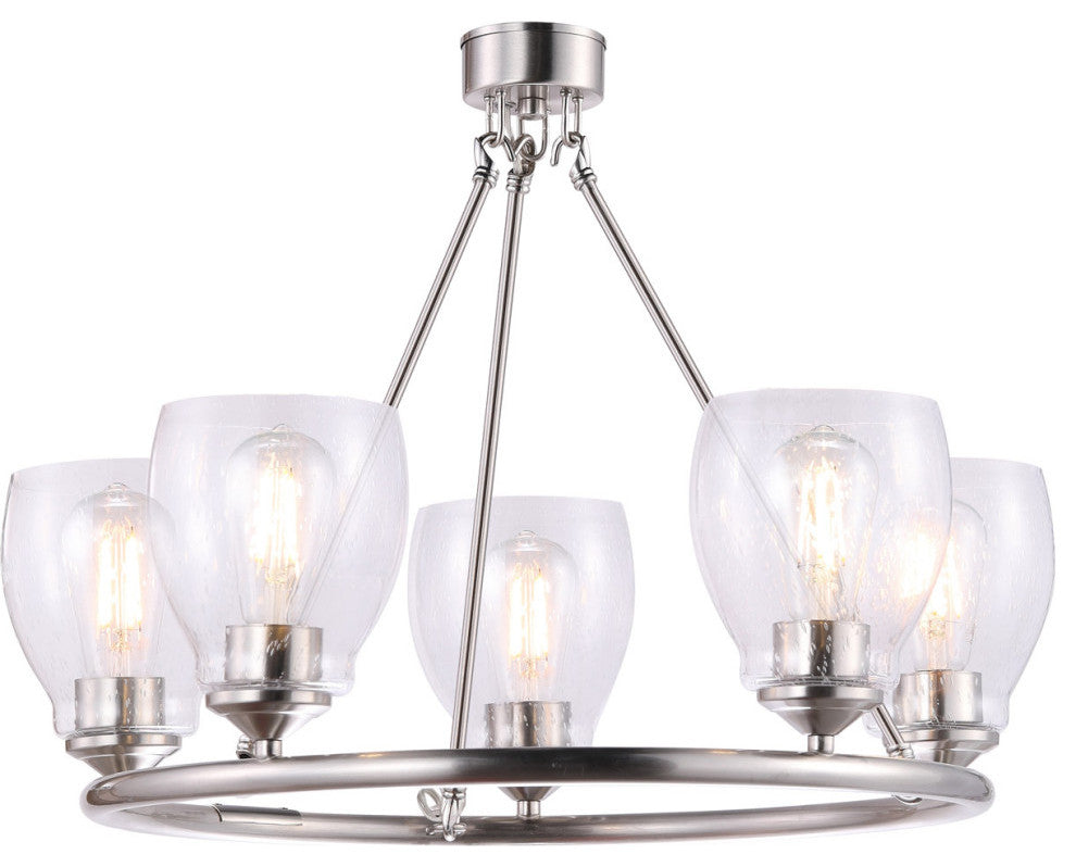 Minka-Lavery 2435-84, 5-Light Chandelier, Winsley, Brushed Nickel