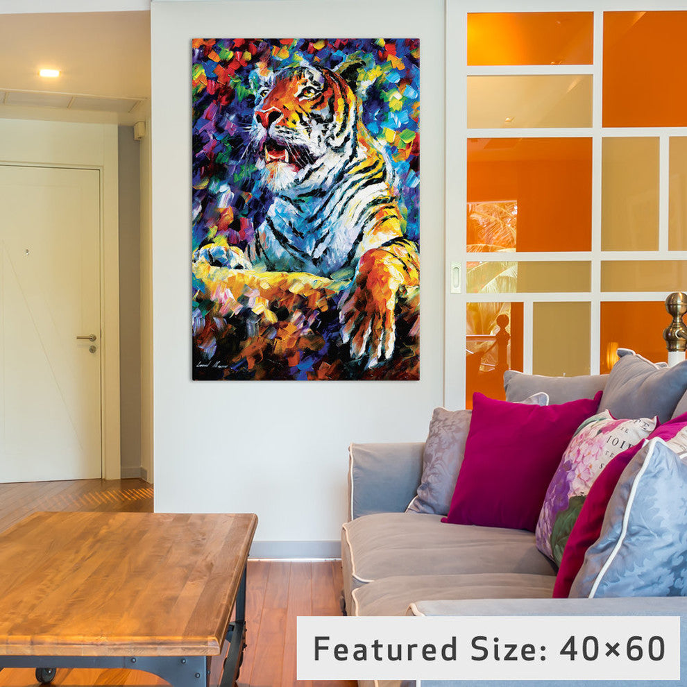 "Tiger Gallery" by Leonid Afremov, 18x12x1.5"