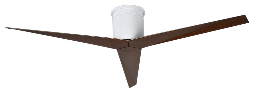 Eliza-H 3 Blade Hugger Paddle Ceiling Fan, Gloss White, Walnut Blades