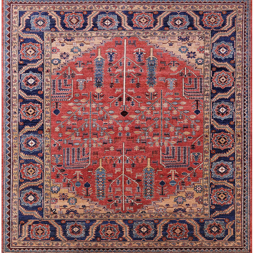 Ahgly Company Indoor Square Mid-Century Modern Area Rugs, 7' Square
