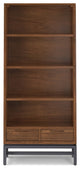 Banting Solid Hardwood Mid Century Bookcase, Walnut Veneer