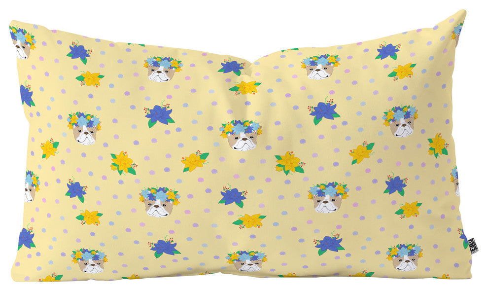 Hello Sayang Frenchies Oblong Throw Pillow