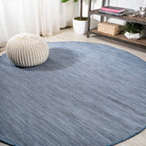 Ethan Modern Flatweave Solid, Blue, 6' Round