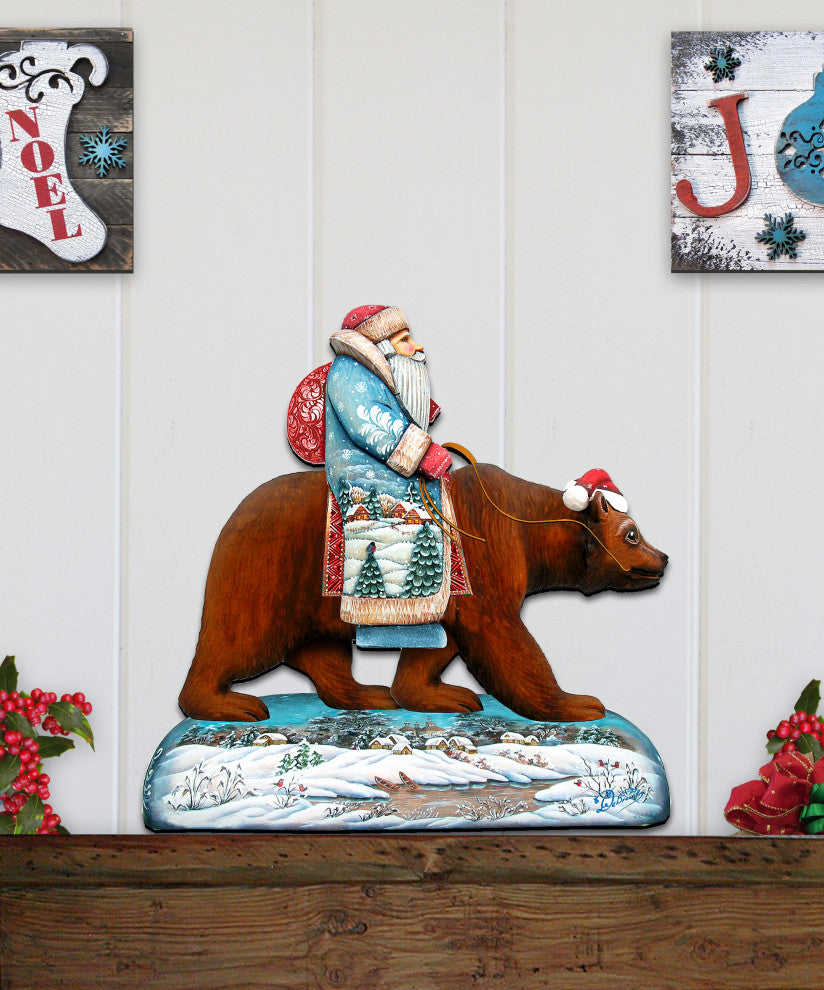 Santa On Grizzly Bear Door Hanger