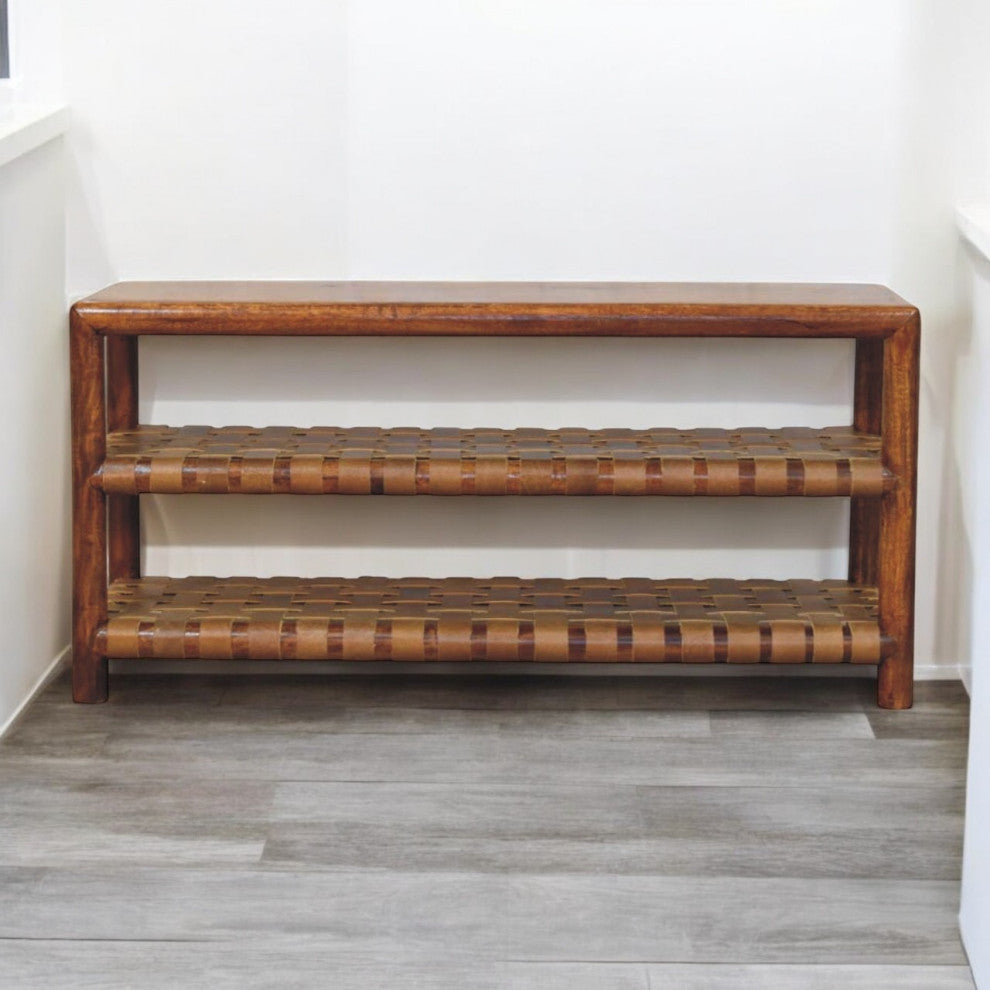 Shoe Rack Regency Woven Chestnut 2 slot Artisan Furniture