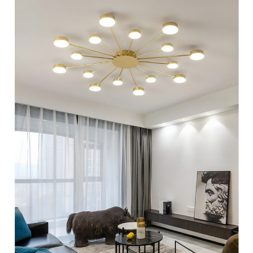 Buchs | Floral shaped LED Ceiling Chandelier, Gold, 8 Heads
