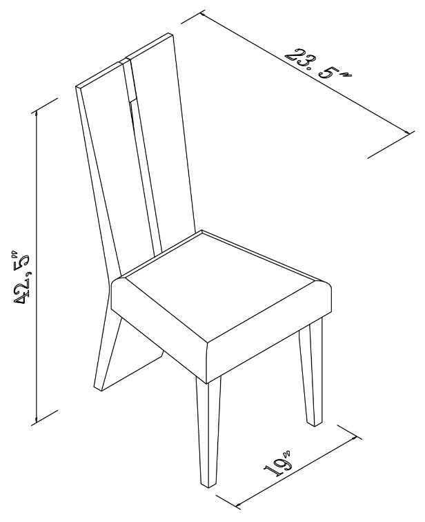 Set of Two Contemporary Sleek High Gloss White Dining Chairs