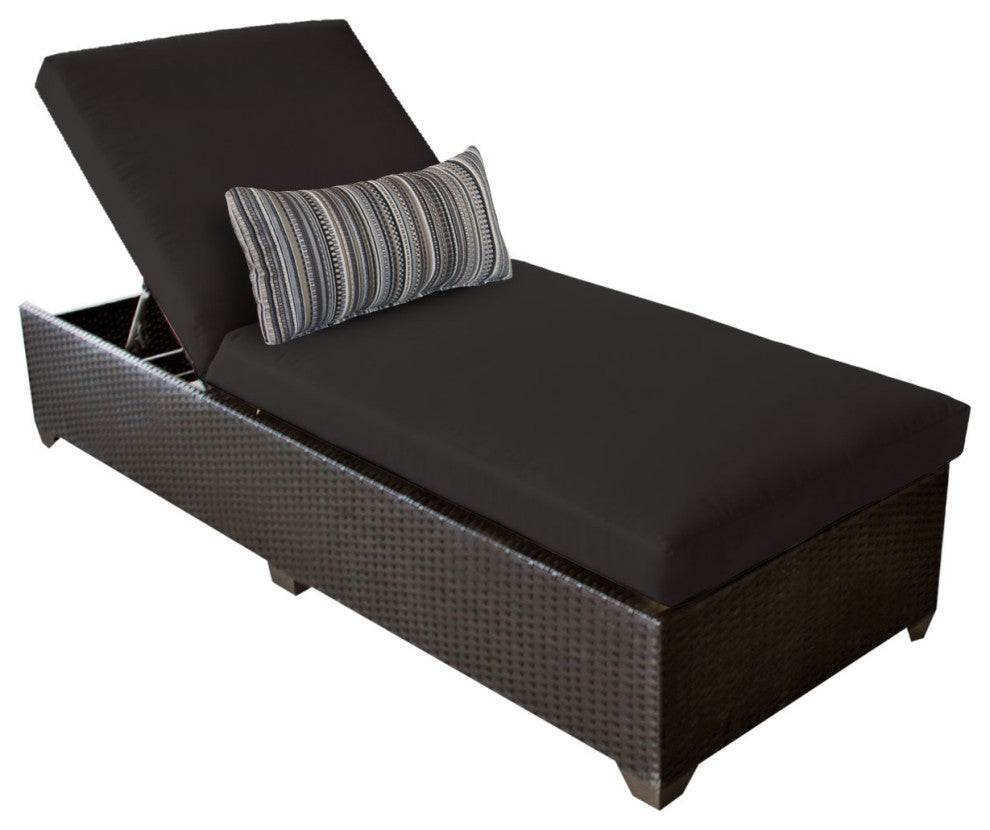 Barbados Chaise Outdoor Wicker Patio Furniture Black