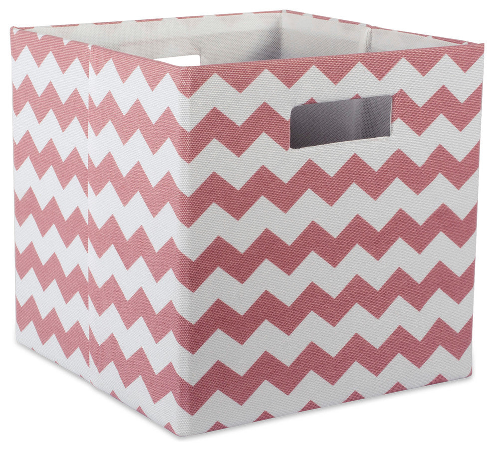 DII Polyester Cube Chevron Rose Square 11x11x11"