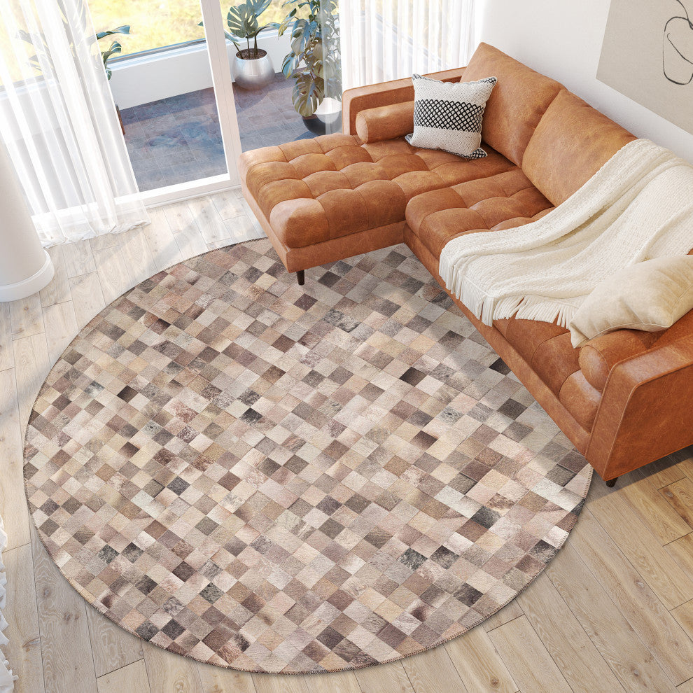 Indoor/Outdoor Stetson SS2 Flannel Machine Washable 10' x 10' Round Rug