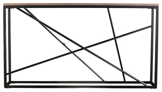 Mannie Faux Stone Skinny Console Table, Gray