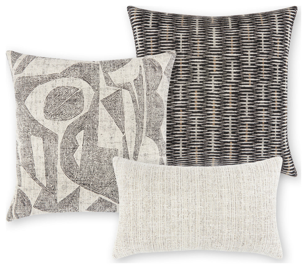 Intertwine Ebony Indoor/Outdoor Performance Pillow, 20"x20