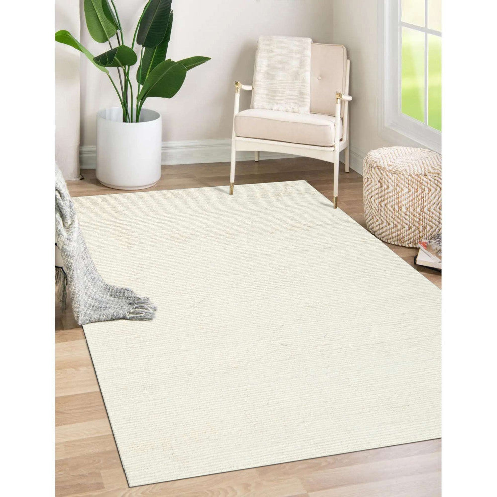 Bliss Solid Area Rug, Ivory, 2'6"x8'
