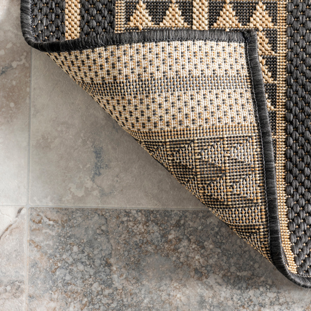 Nuloom Ranya Tribal Indoor/Outdoor Contemporary Area Rug, Dark Grey 4'X6'