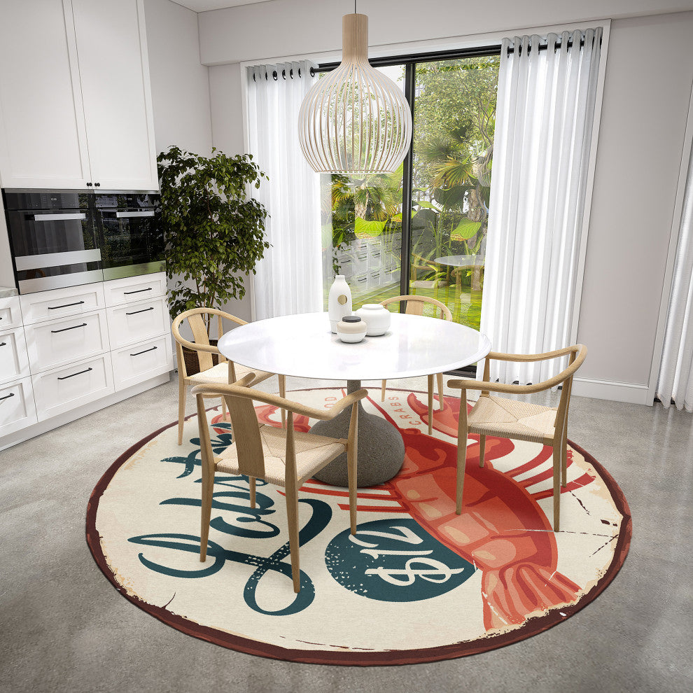 Indoor/Outdoor Harbor HA5 Beige Machine Washable 8' x 8' Round Rug