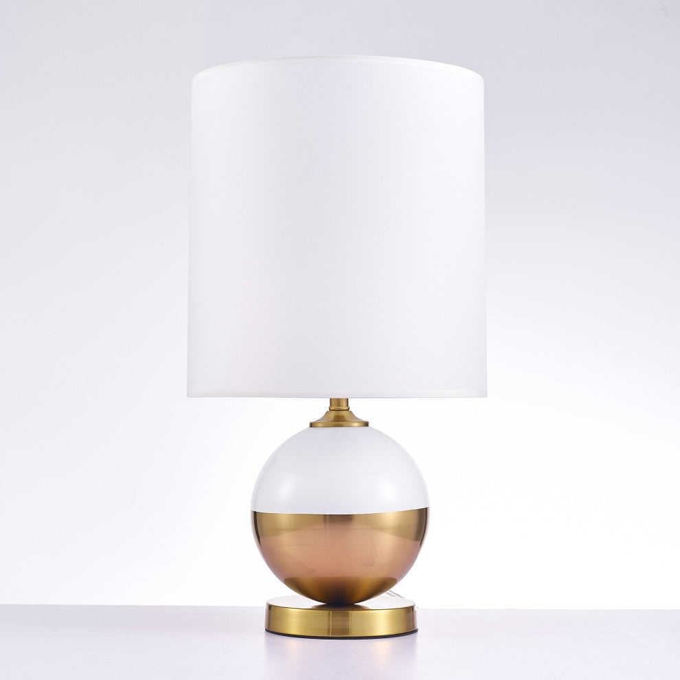 Senato Metal and Acrylic Table Lamp Lights, White and Gold